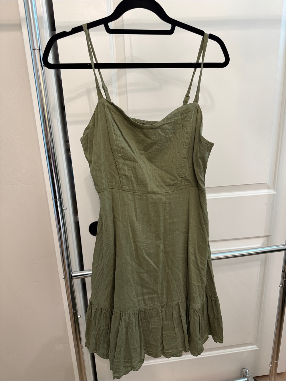 Old Navy Olive Green Ruffle-Hem fit and flare Sundress